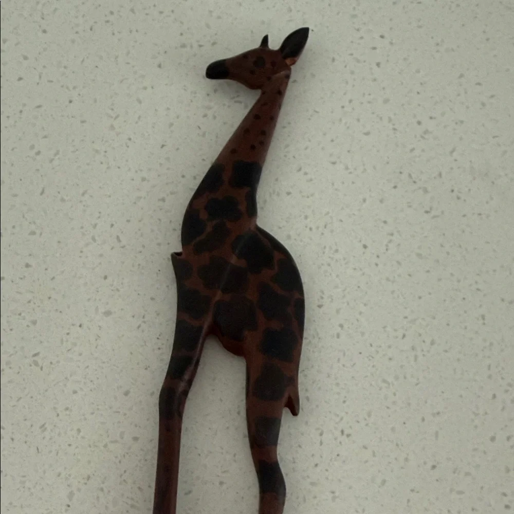 Artisan Giraffe Design Wooden Spoon